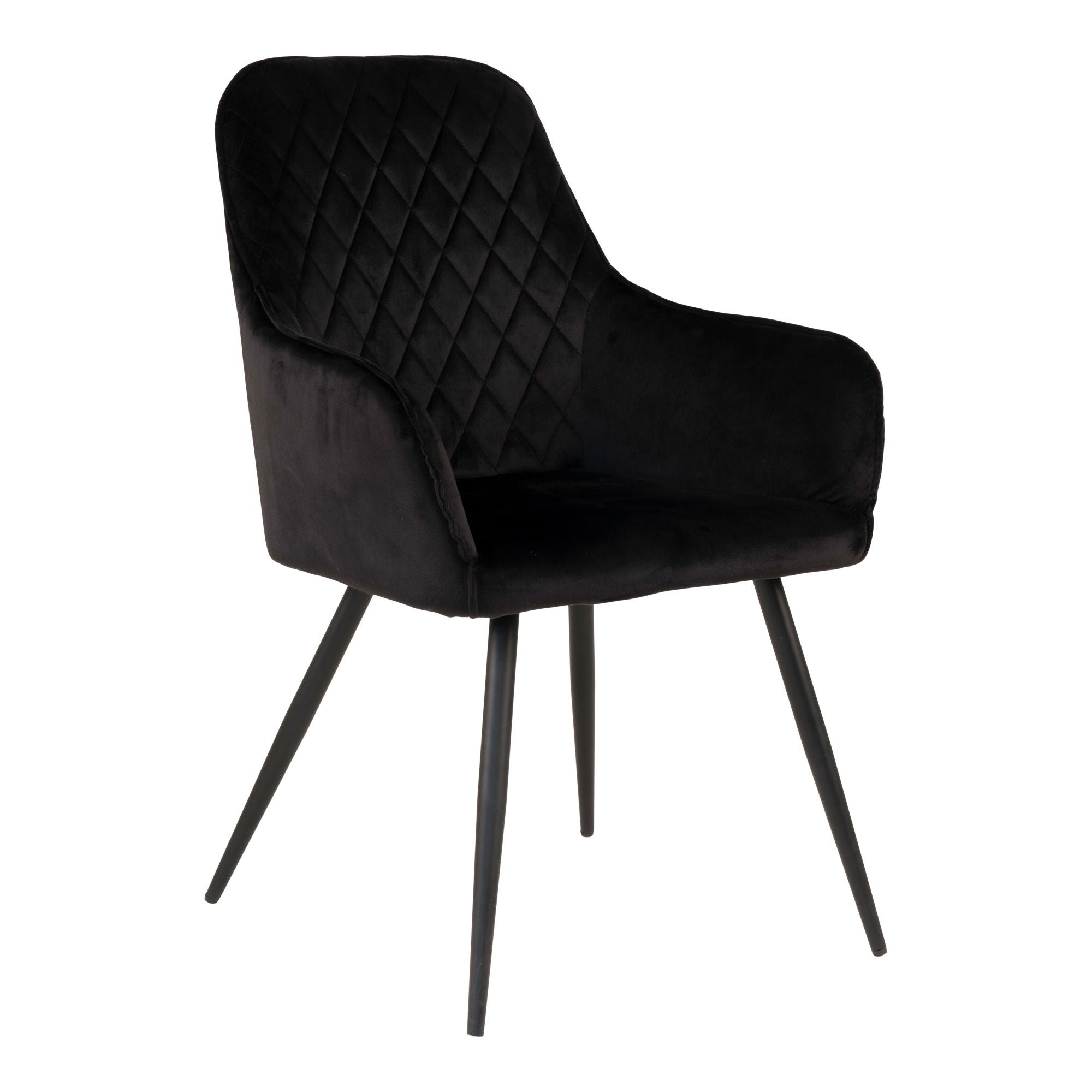 Harbo Eetkamerstoel Zwart Velvet Set van 2